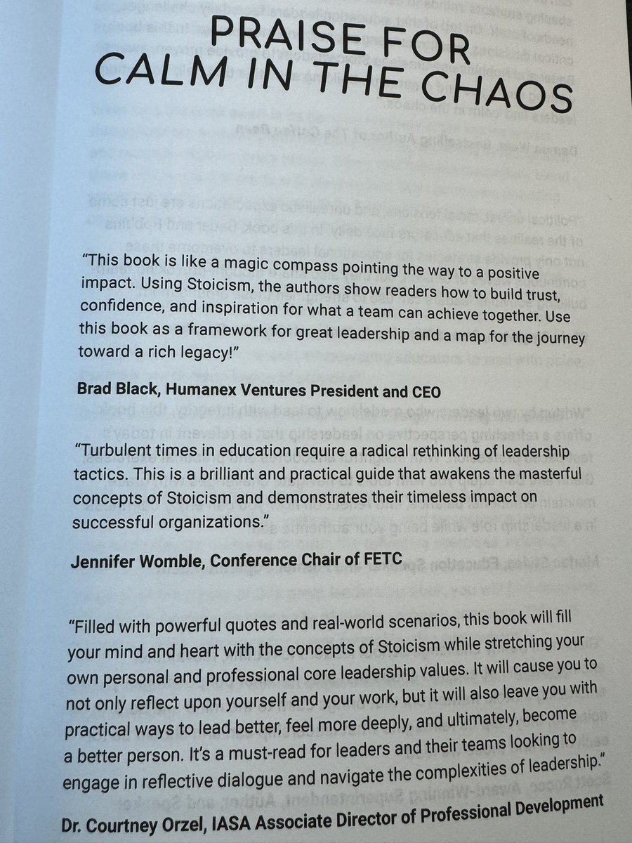 Thank you so much @drorzel for your continuous encouragement and endorsement of my new book, “Calm In The Chao’s: Ancient Stoic Wisdom for Successful School Leadership” which is now a Best Seller! #NCE2024 #HonoredAndGrateful! Grab your copy today: amazon.com/gp/aw/d/B0CSNP…