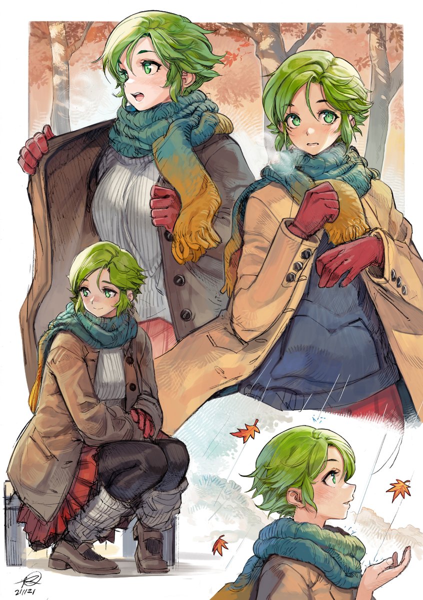 Yue in autumn/winter 🍂🍁 #OC #animegirl #autumn #cozy