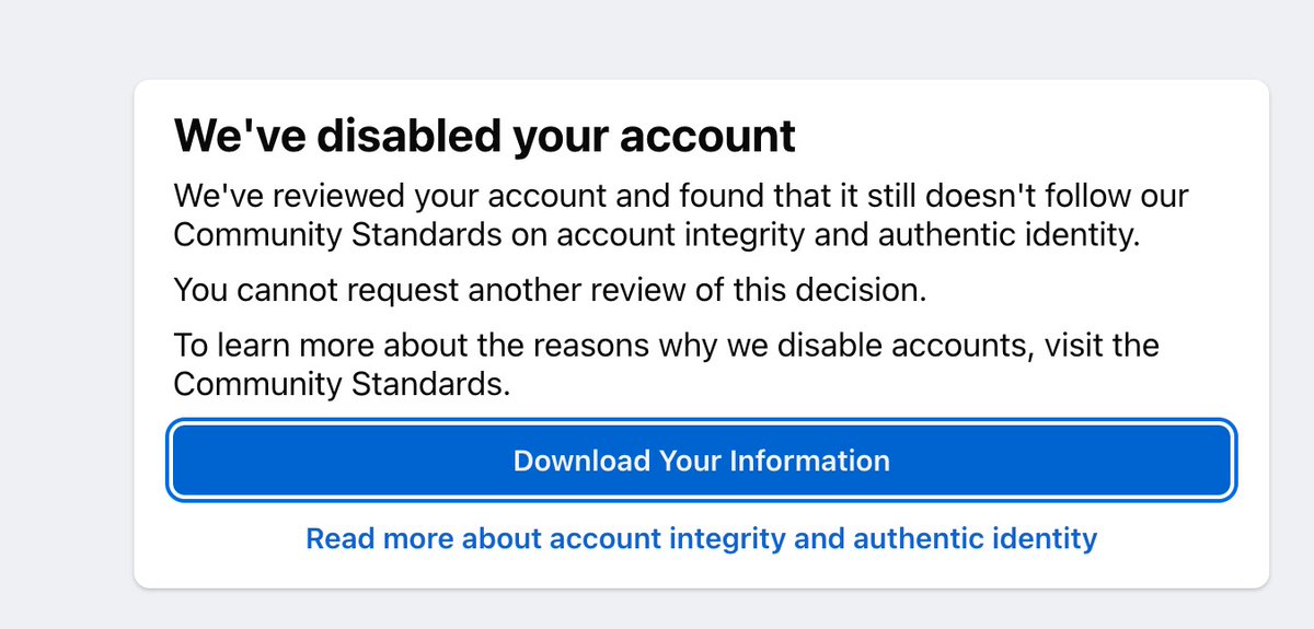 Facebook have done it again. For no reason they've randomly disabled my new account after disabling my old one for no reason a few months ago. No FB for me abymore. It's just a joke now. I'll stick with Insta and Tiktok &amp; X. Share to anyone you might think will be interested. :)