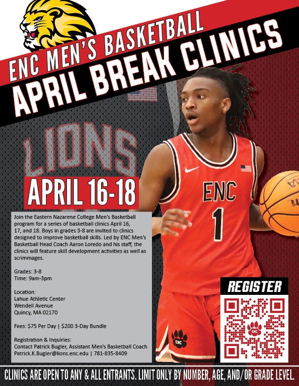 ENCMBB's tweet image. 🚨 ENC Men’s Basketball Clinics! 🚨

We are excited to host our first ever basketball clinic during April Break! Please follow the link below if you are interested!
•

athletics.enc.edu/sports/mbkb/Ap…