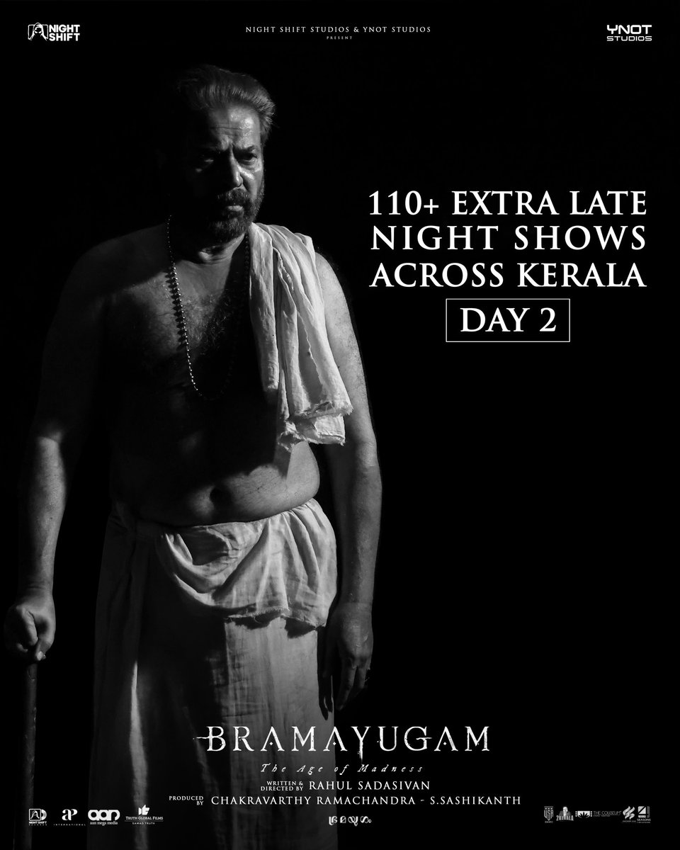 #Bramayugam is Unstoppable with 110 + Late Night Extra Shows Across Kerala On Day 2 🔥🔥 Box Office Rampage 🥳🥳 #Mammootty #MammoottyKampany @mammukka @allnightshifts