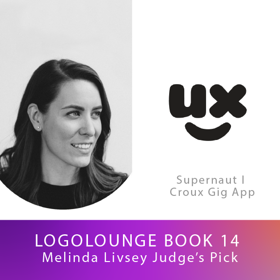 Melinda Livseys' Top Logo Pick Out of over 35,000 logos, jury chair Melinda Livsey selected Supernaut's logo for Croux Gig App. Supernaut has posted 11 logos within their one year as a member of LogoLounge and 2 of them are featured in Book 14! #LogoLoungeBook14 #LogoLounge