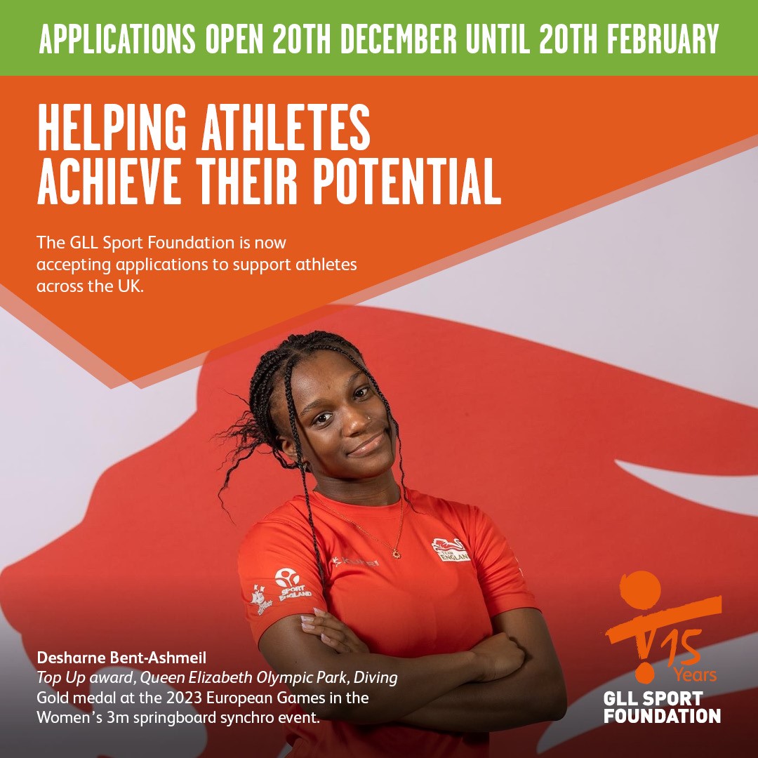 4 days left to apply! The UK's largest independent athlete support programme the GLL Sports Foundation Awards is open until 20th February. Athletes can apply for support, including financial help, access to facilities and physiotherapy. Apply now: brnw.ch/21wH3m1