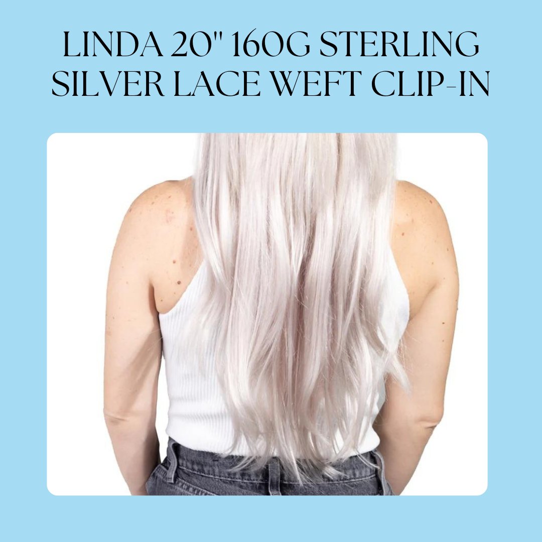 Transform your look instantly with Linda's 20'' 160g Sterling Silver Lace Weft Clip-in! 🌟 Luxurious length, unmatched volume, and effortless style. 💁♀️ 

#HairMakeover #ClipInMagic #SterlingSilverShine #LusciousLocks #InstantGlam #HairExtensionHeaven #StyleBoost
