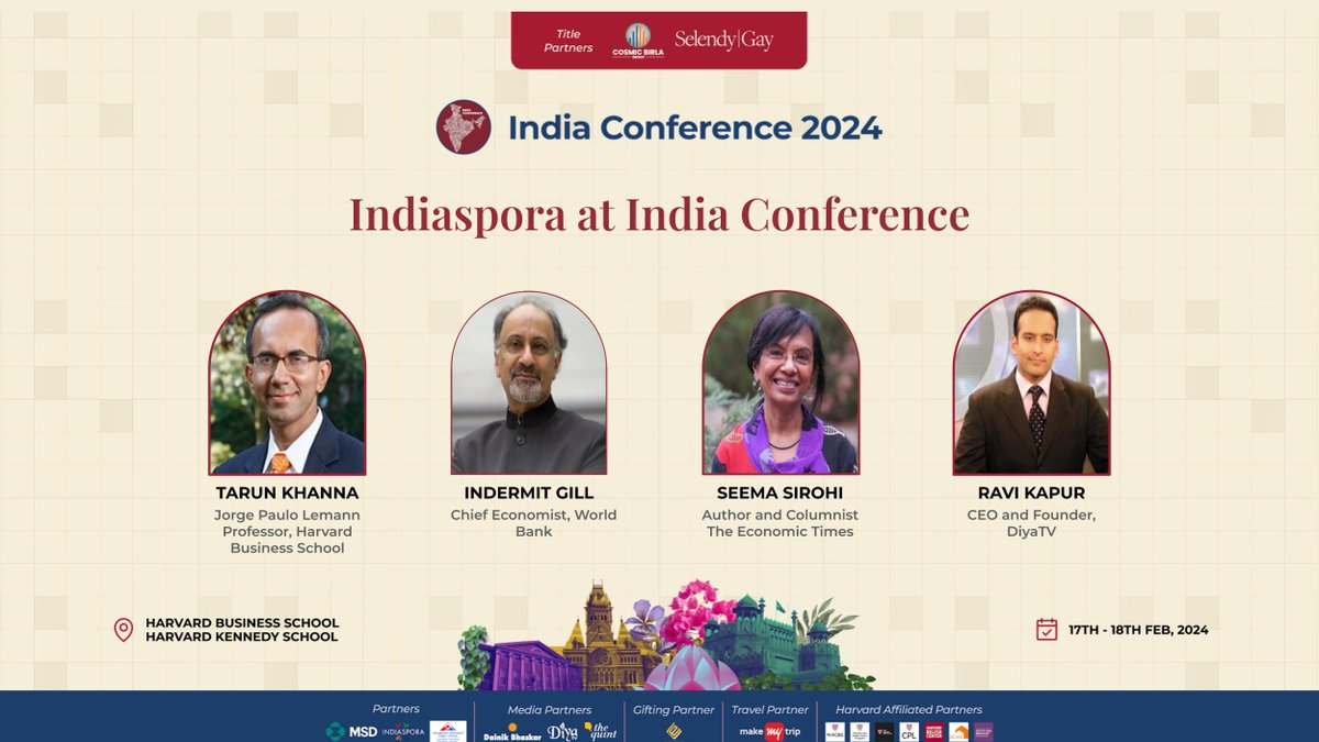 Indiaspora is shining bright! Our dedicated staff, esteemed members, and influential allies are prominently featured at this year's @HarvardIndiaCon Feb 17-18. Take a look at the agenda to discover the impactful endeavors our community is engaged in, spanning sectors like…