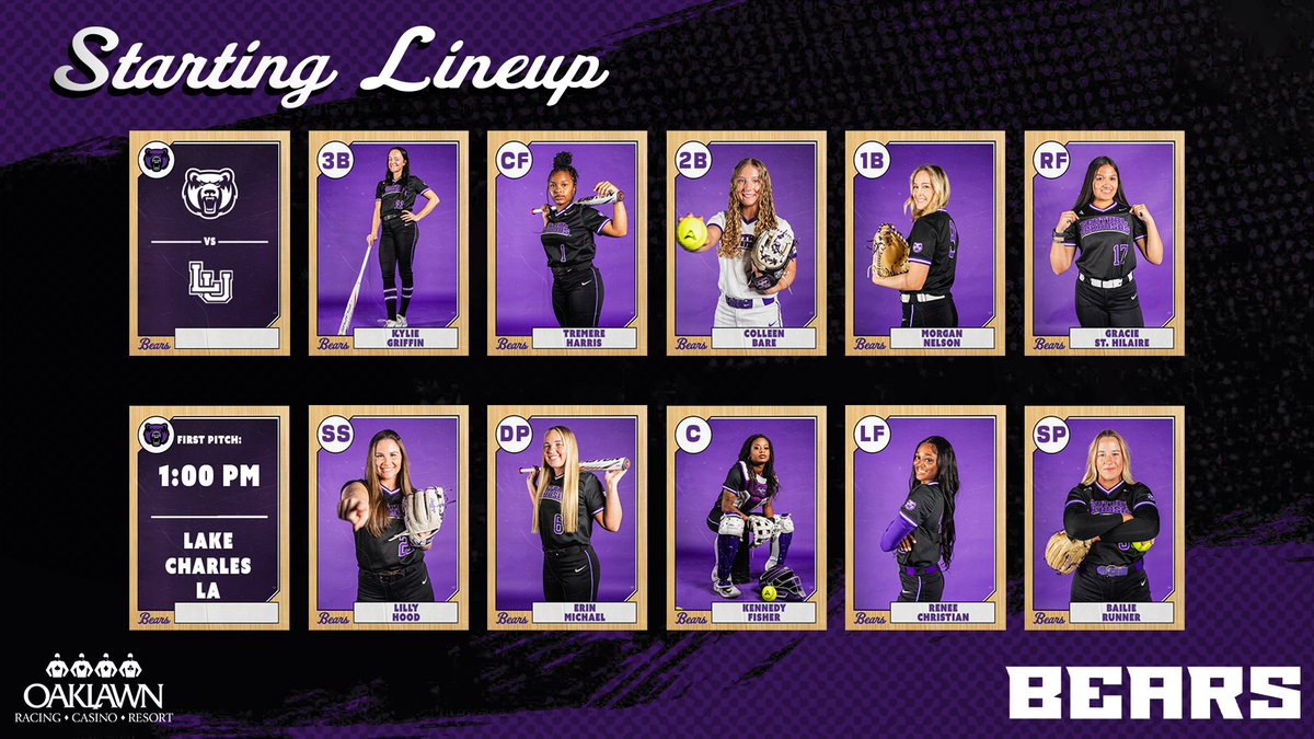 UCASoftball's tweet photo. We're getting close to first pitch against Lamar, here's our lineup as we take on the Cardinals!

📊- https://t.co/me4vz5LFRN 

#BearClawsUp https://t.co/CxPp0jJy1e