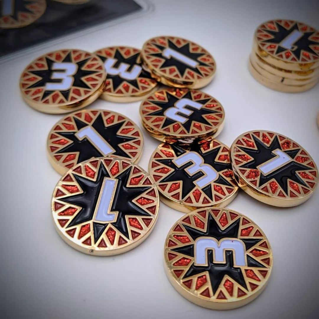 There’s no better way to track damage during your KeyForge matches! Our Savagery Metal Damage counters are 18K gold plated, with sparkling red enamel that is sure to catch the attention of your opponent.

luxuryplaystyle.com/collections/ke…

#grimreminders #geistoid #GhostGalaxy #keyforge