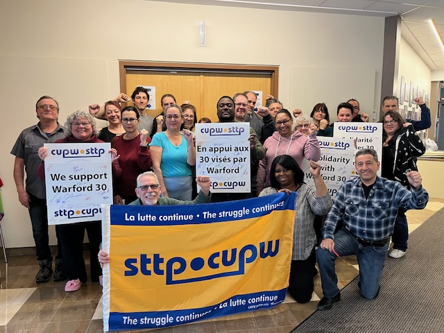 cupw's tweet photo. CUPW National in solidarity with the Warford 30 of our St. John’s local!
When workers try to make it safe, stop sending them home. https://t.co/ckmnJ6ZzuL