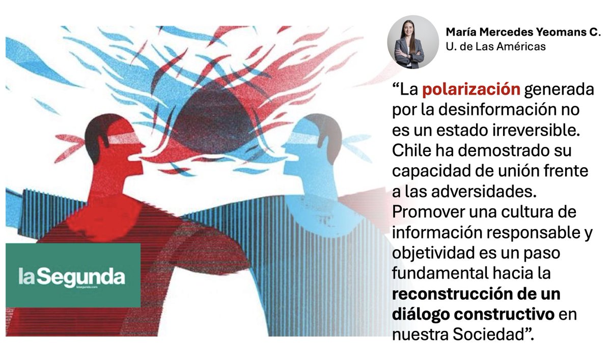 En Diario <a href="/La_Segunda/">laSegunda</a> , Académica de la Facultad de <a href="/SaludSocUDLA/">Facultad de Salud y Ciencias Sociales UDLA</a> se refiere a la #polarización y la #cultura de #información en #Chile. Leer más ➡ lnkd.in/ev9EdgcX

#UDLA #desinformación