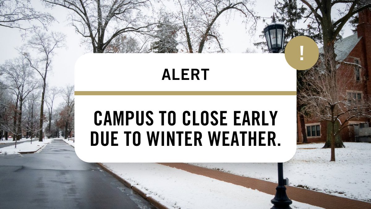 Due to inclement weather and potentially hazardous road conditions, the Lindenwood University campus is closing at 3 p.m. today, January 9. Employees and students are encouraged to use extreme caution when traveling. For full closure details, visit lindenwood.edu