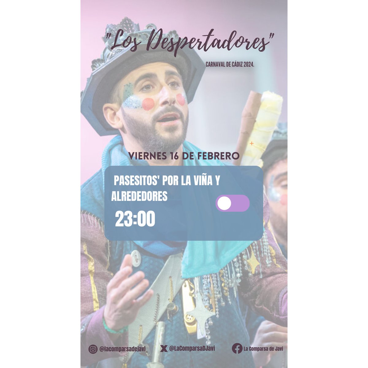 ¡VIERNES DE CARNAVAL!
⏰️🩵🧡💜
#PalanteConLosFaroles