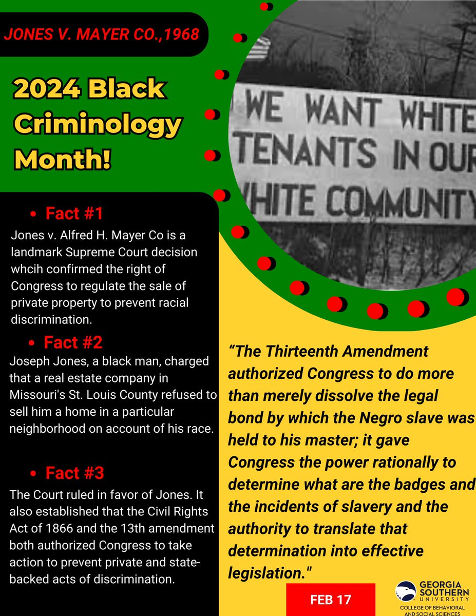 CriminalGs's tweet photo. Day 17!
#JonesVMayerCo #13thAmendment #BlackHistoryMonth #CriminalJustice #Criminology https://t.co/SiKO0P0XlR