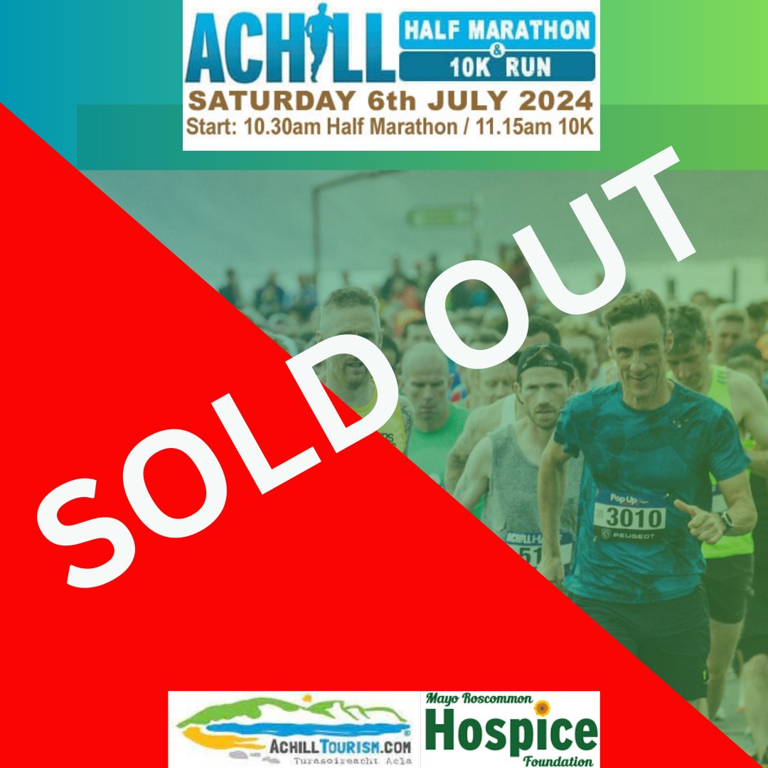 ***UPDATE***
This year’s Achill Half Marathon &amp; 10K has sold out.

achillmarathon.com
#AmazingAchill #mayoroscommonhospice