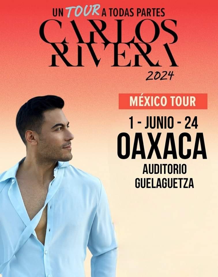 MVMNoticias's tweet photo. 🟦 #ÚltimaHora | Carlos Rivera visitará la capital oaxaqueña este 1 de junio para brindar un concierto en el Auditorio Guelaguetza como parte de su tour #ATodasPartes. #Oaxaca https://t.co/SUkTovXmrg