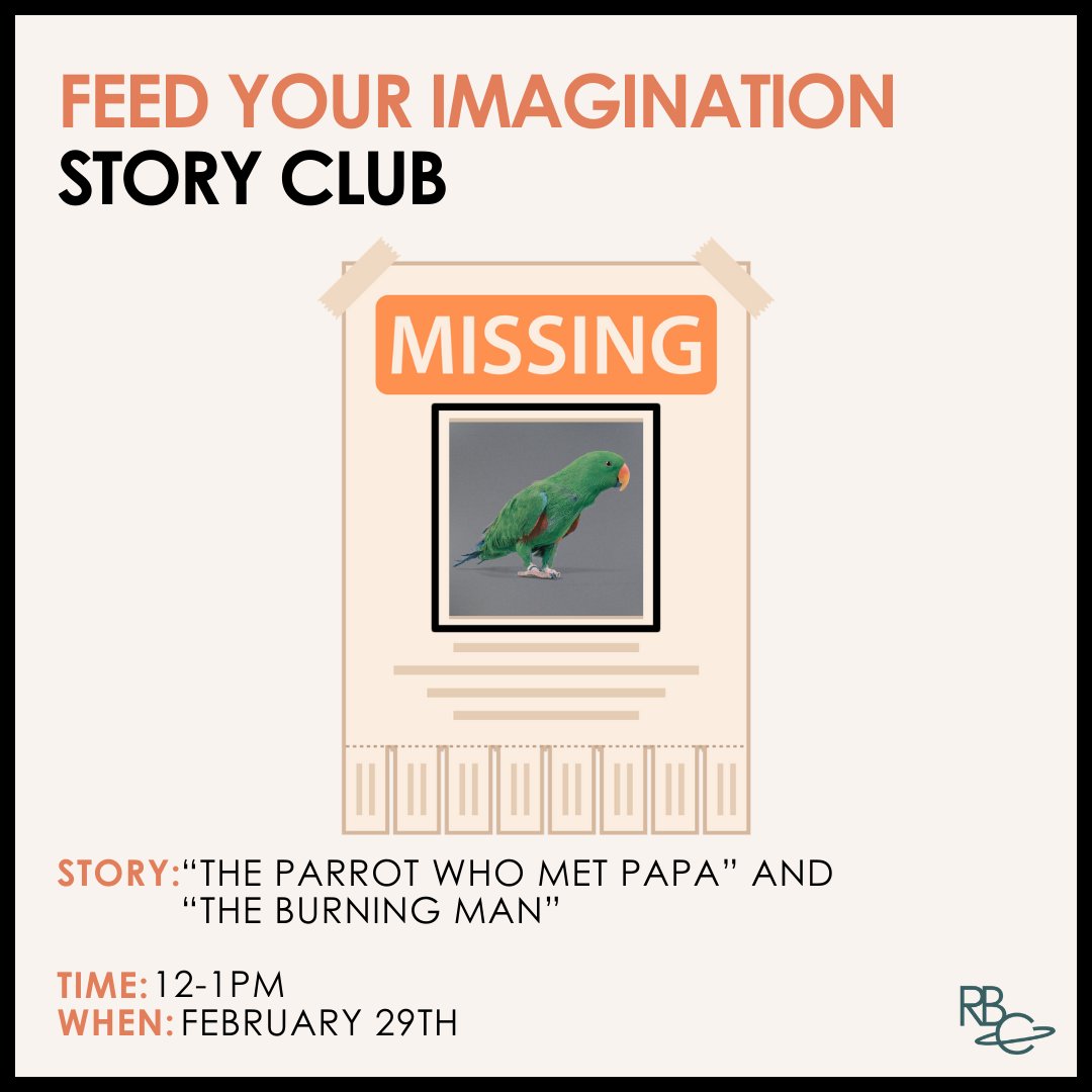 BradburyCenter's tweet photo. Join the Ray Bradbury Center online for a super special leap year book club as we dive into Bradbury's collection, Long After Midnight, to read "The Parrot Who Met Papa" and "The Burning Man".
To RSVP, head over to our fb events page!
#RayBradbury #StoryClub https://t.co/xpcXYrkZU7