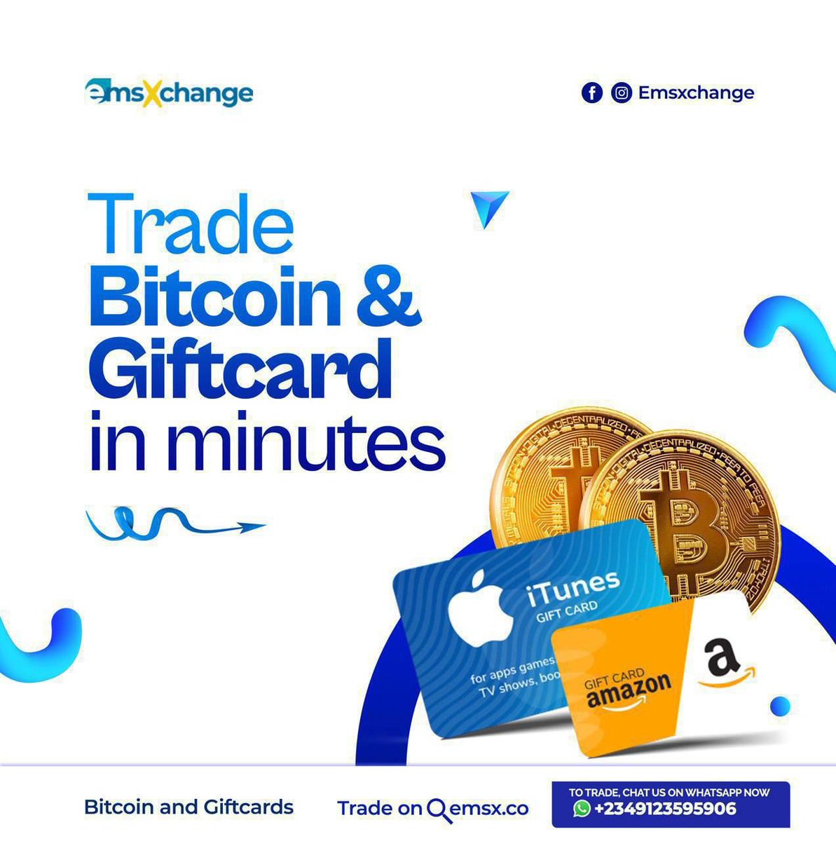 Get the best value for your Bitcoin and Giftcards with @tradewithemsx. Gift  cards rate up to 1,433/, Bitcoin upto 1,640/$. Make us your long term plug  for trading & enjoy less than