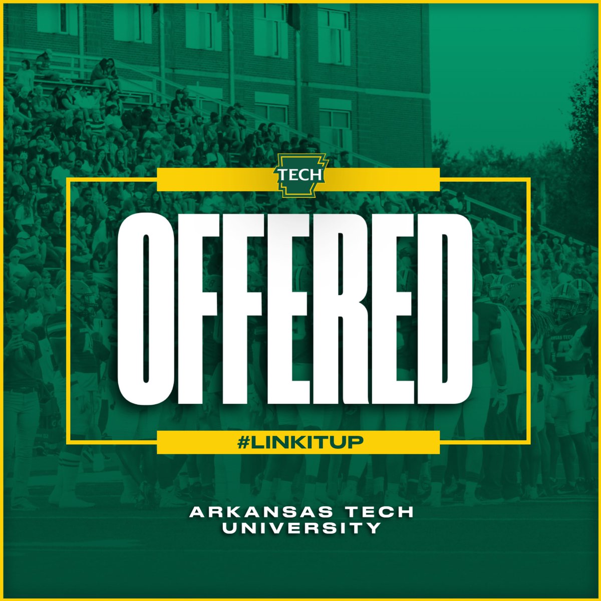 After a great visit I’m blessed to receive a PWO offer to continue my academic and athletic career at Arkansas Tech University! @CoachSirrArchie @Coach_Shipp @jamesedmondpaul @arkansasfit @Rockets_FB
