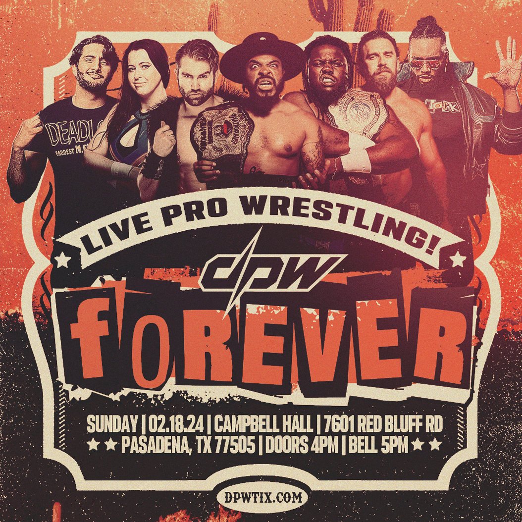 DPW makes its debut in Texas THIS SUNDAY at Campbell Hall in Pasadena! 2 title fights signed along with a grudge match & a ton of divisional matches as your favorites fight for the top spots in the company. LIMITED GA are the only tix left! 🎟️ dpwtix.com