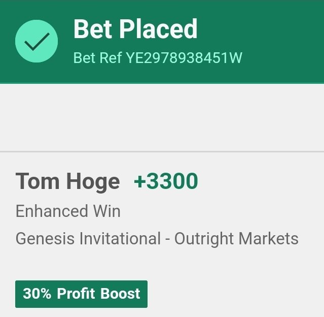 betbuilderblitz's tweet image. 30% Booster thrown on Tom Hoge

Take us home brother 👊🙏🤝🫡

#GamblingX #GenesisOpen #PGA
