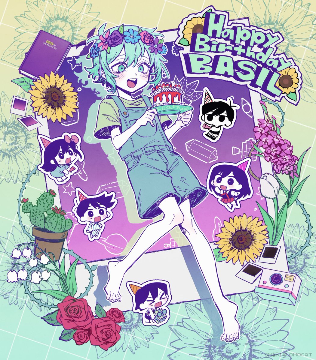 OMORI_GAME's tweet image. happy, birthday basil! 🌻🎂