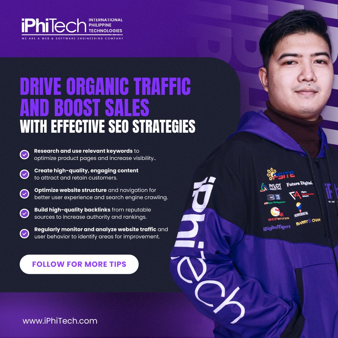 iPhiTech's tweet image. SEO is one of your best friends for sustainable growth for many brands. Here are some simple strategies you can follow and execute.  #iPhiTech #SEO #OrganicTraffic #BusinessGrowth #DigitalMarketing #SearchEngine