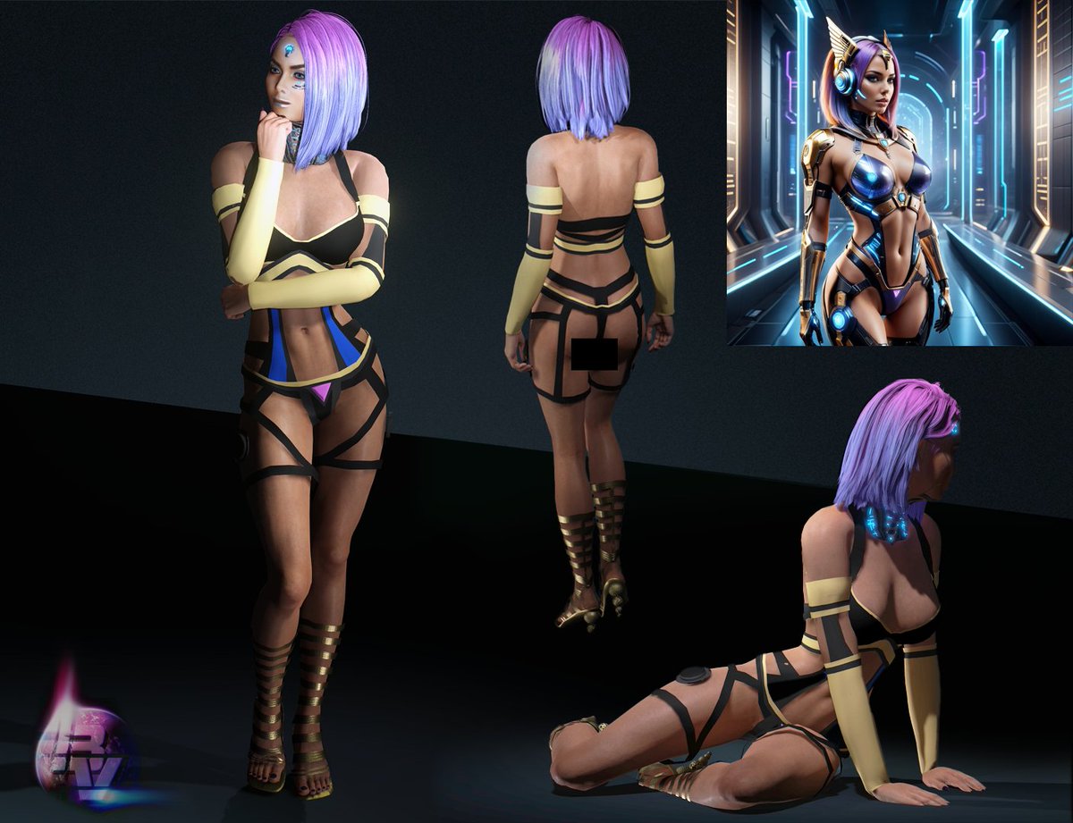 W.I.P. 3D Base-Model for the Equani female borgs.  #GameFi #Metaverse #BorgVerse