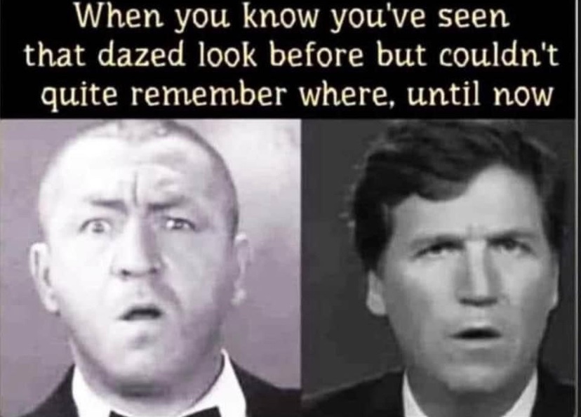 lcletter's tweet photo. @TuckerCarlson 
After struggling to remember just who you resemble, in both words &amp; actions, this pic has finally captured your essence! 
#ShameOnTuckerCarlson https://t.co/S8b5ysID0y