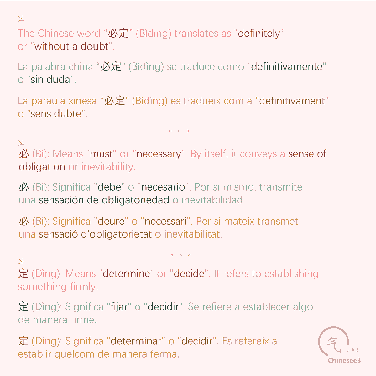 OlgaQuibus's tweet photo. 必定
Bìdìng
- Assuredly / Definitely
- Seguramente / Definitivamente
- Segurament / Definitivament

Chinesee3 🥢 https://t.co/rDp1fNUPft