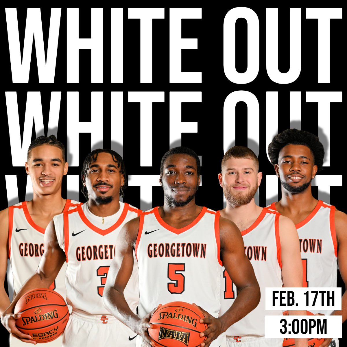 Don’t forget, tomorrow is a WHITE OUT! Wear white and be loud as we cheer on our 5 seniors in their final regular season game at Davis-Reid Alumni Gym!