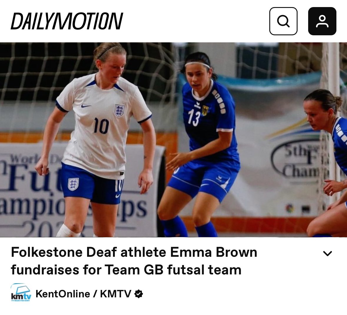Our Kentish player, Emma Brown - was interviewed by Kent Tonight on GB Deaf Women Futsal Winter Deaflympics fundraising campaign. 

Watch the interview here - kentonline.co.uk/kmtv/video/fol…

Please donate what you can gofund.me/49fc91c7

#teamgb #futsal #women #greatbritain #2024
