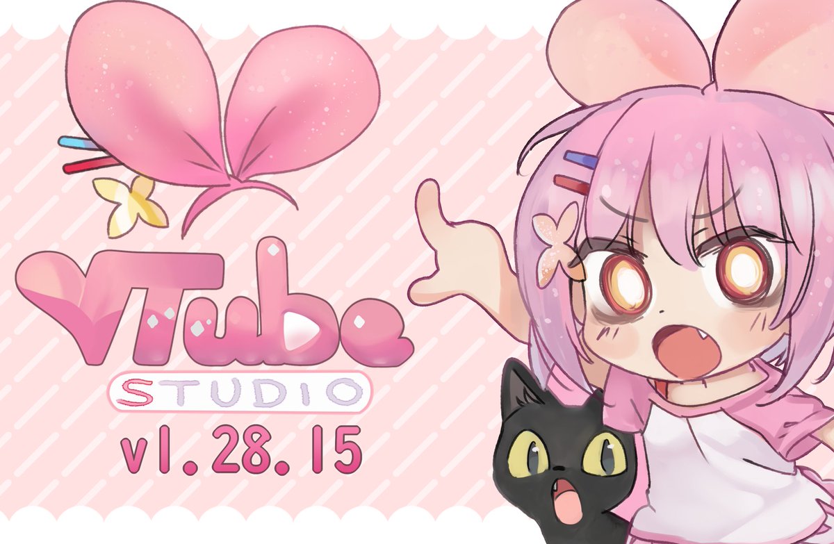 【📢】 #VTubeStudio v1.28.15 is now released!! 

6 people collabs, a bunch more VFX, macOS background hotkeys, bugfixes &amp; more!! ✨ No video cause it's just a bunch of random stuff... ✨

🧵👇 More info 👇🧵