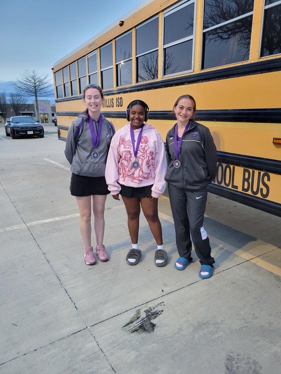 Willis varsity tennis team brought some medals home today from the College Station tournament today. Let's go, Kats!