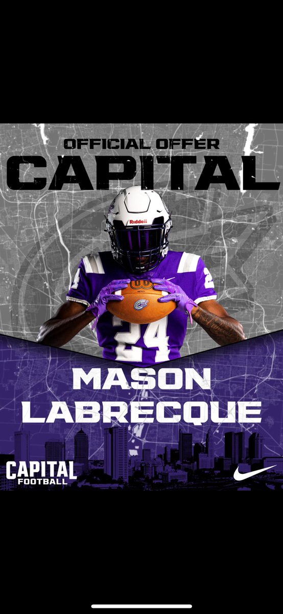After a wonderful conversation with <a href="/knockDL/">DL Knock</a> I am blessed to receive an offer from Capital University! <a href="/CoachFoos/">Brian Foos</a> 
#CapFam 
<a href="/eastlakefball/">East Lake Football</a> <a href="/CoachLube/">Mike Lubé</a> <a href="/KeithMilner85/">Keith Milner 🏈</a> <a href="/ajfbcoach16/">Aj Toscano</a>