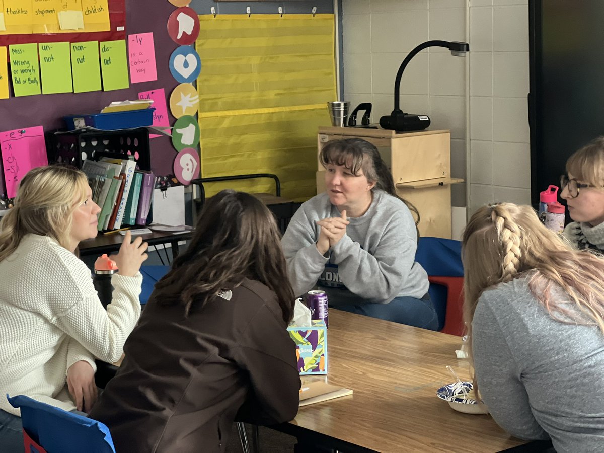 Blueyesalim's tweet photo. The WY Rural Teacher Corps traveled to Rock River to work with teachers and get feedback on plans for the STEM Night they’re hosting. We’re so lucky to benefit from the mentorship of these #ruralteachers! This is what great mentorship and #ruralexcellence looks like @UWyoCoED https://t.co/W25D9cBEna