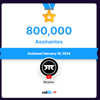 rewtor's tweet image. Mais uma meta conquistada rumo a 1M