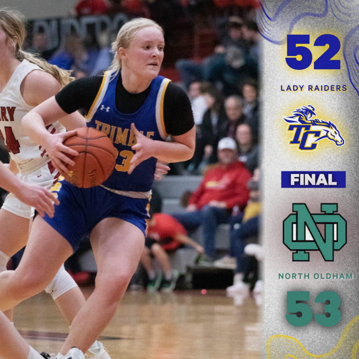 Lady Raiders fall to North Oldham 53-52 in a back and forth battle throughout. They return to home action tomorrow vs Lloyd. JV 1, V 2:30.
Scoring:
Addison Edmondson 17
Ainslie Stark 11
Jolie Wilcoxson 10
Payton Butters 8
Kim Rodriguez 4
Kendra Mahoney 2
