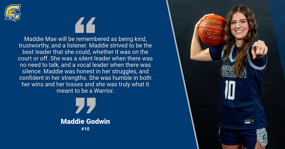 Join us today in honoring our senior players at Senior Night vs OIT today at 3:00pm.  Our first senior is Maddie Godwin, a Psychology and Sports Management major from Richland, Wa.  #WeAreCorban 🏀
