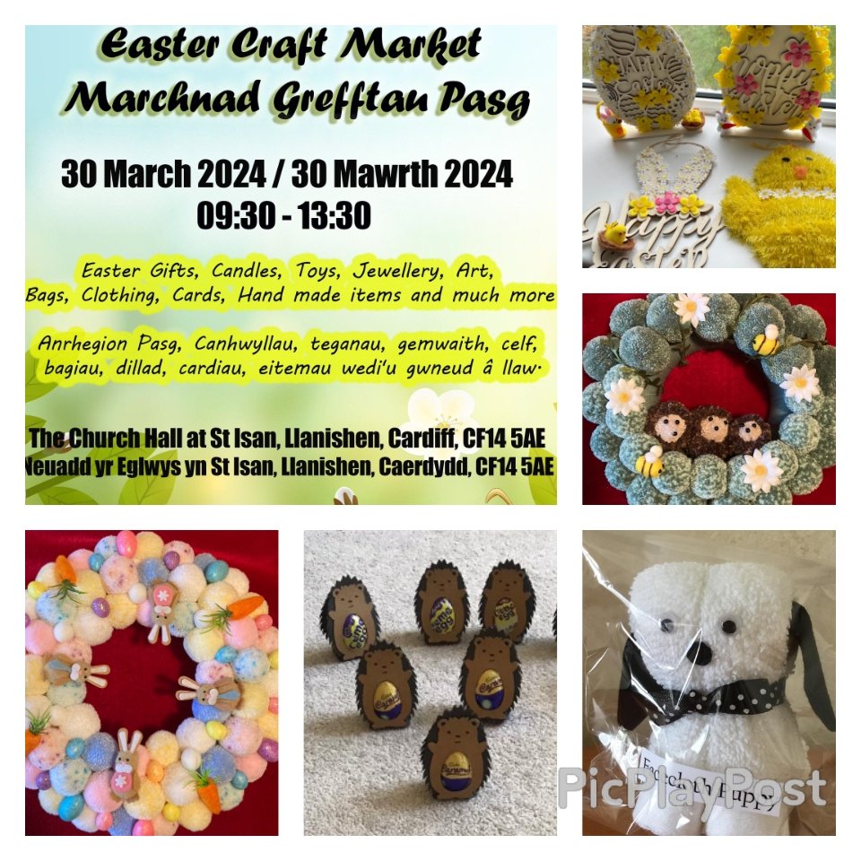 CaerphillyHog's tweet photo. We'll have a stall at this Easter Craft Fayre in Llanishen, Cardiff on 30/3. Lots of hedgehog and Easter crafts for sale. Your support would be appreciated!
#Hedgehogs #charity #fundraising #support #Cardiff #crafts #Easter https://t.co/LR7eVIBjjQ