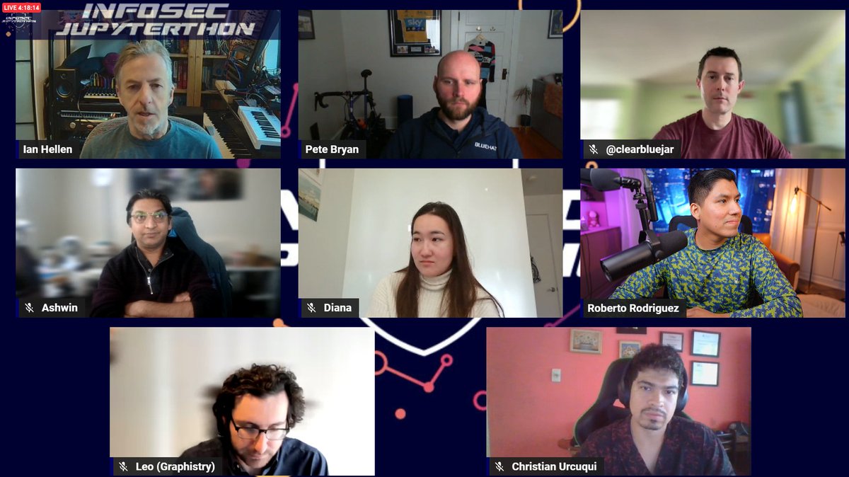 🚀 Last conversation of the day @jupyterthon ! Join us now in a small panel to discuss use-cases of @ProjectJupyter notebooks and Generative AI applied to Security 🔥 @clearbluejar @ianhellen @PeteABryan @ashwinpatil @lmeyerov 🔴 Live Now: aka.ms/JupyterthonLiv…