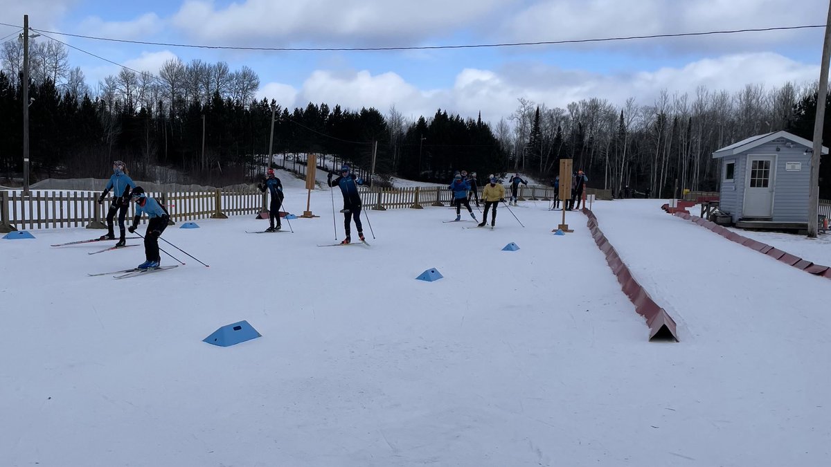 The Lappe Nordic race team getting in their last practice before the first race of the #ontariowintergames. The skate sprint course is hard packed with sugar snow and FAST.