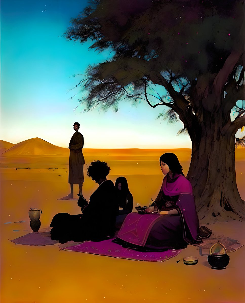 xalieri's tweet photo. Stories from the edge of the desert, set 1. 3 of 3
#AMuchNeededBreak #WithAFriendOrTwo #HaveASeat #BringSnacks #ValueTheShade #WeirdArt #PsychologicalLandscape #ImSureItMustMeanSomething
#DarkArts #DigitalArt #AIAssistedArt #AIArt #WomboDream #StableDiffusion https://t.co/ARqmzxAx3a