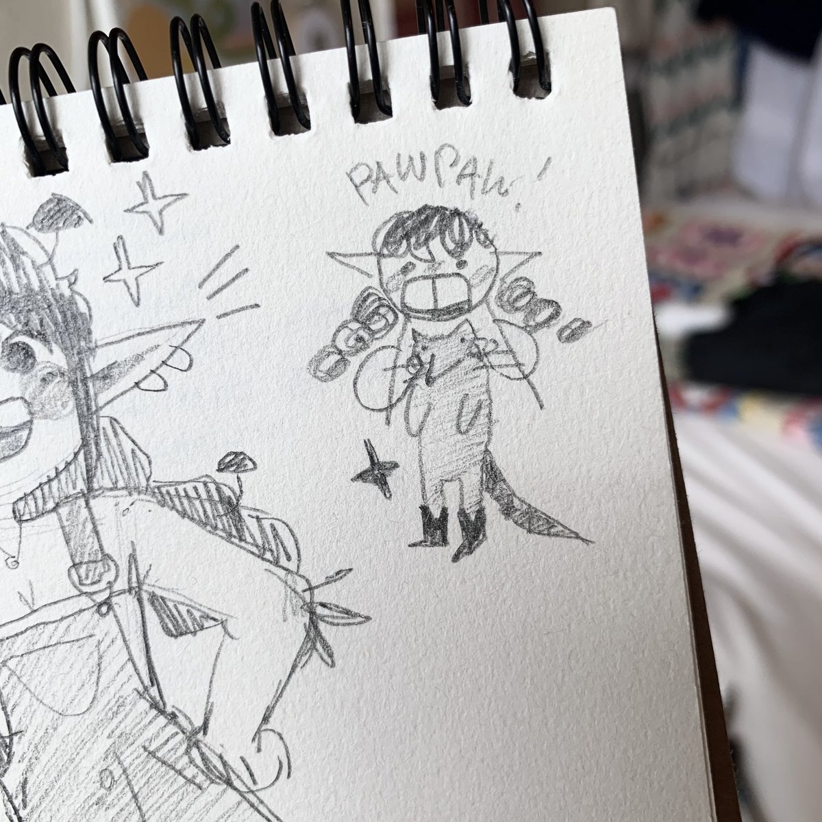 i haven’t had a lot of time to draw recently as i grind through job applications and midterms but! lil #naddpod sketches in my journals!