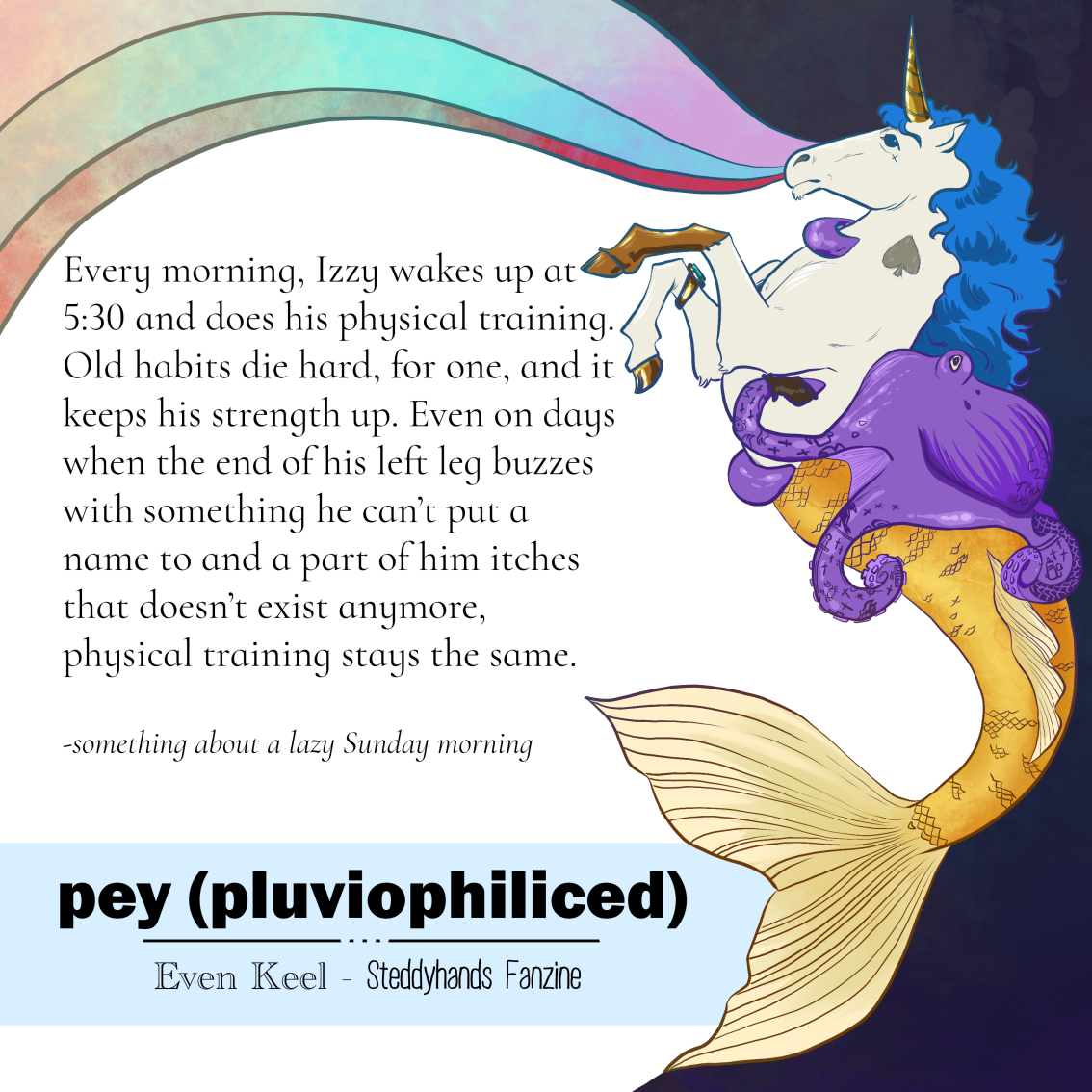 🦄 CONTRIBUTOR ♠ SPOTLIGHT 🐙
Here’s a preview of the wonderful fic @pluviophiliced did for our OFMD Steddyhands zine!
Preorders are open Jan 20-Feb 29