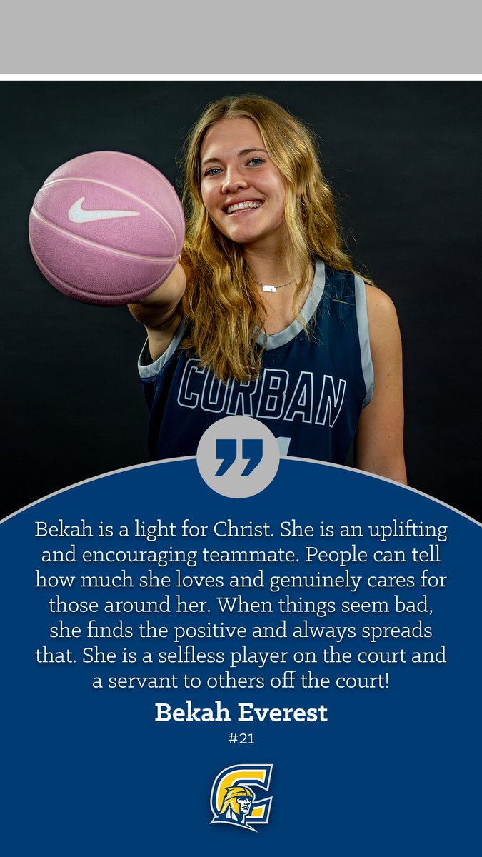 Join us today at 3:00pm vs OIT as we honor our seniors on Senior Day!  Our next senior is Bekah Everest from West Yellowstone, MT.  #WeAreCorban 🏀