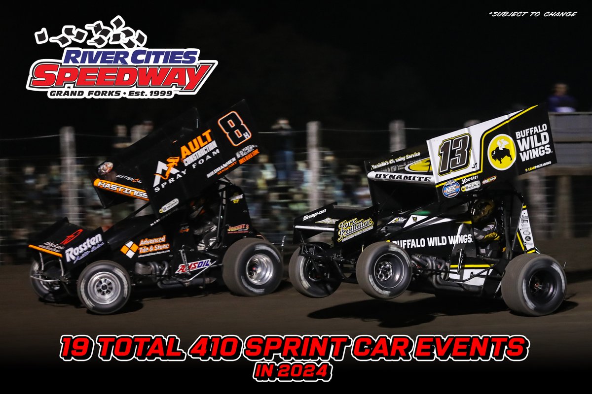 𝐌𝐎𝐑𝐄 𝐒𝐏𝐑𝐈𝐍𝐓 𝐂𝐀𝐑𝐒 𝐈𝐍 𝟐𝟎𝟐𝟒!! Race fans, get ready for more Sprint Cars this year! We have 410 Sprints scheduled 19 times in 2024! Stay tuned for the complete 2024 schedule! @WingedNation | @dirtrackr