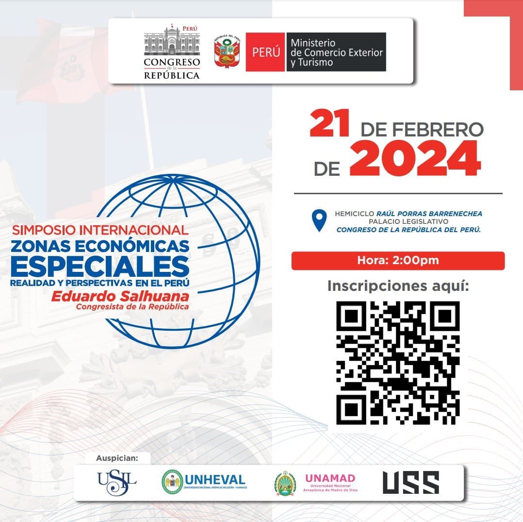 Peru_APP's tweet image. ¡No te pierdas el Simposio Internacional sobre Zonas Económicas Especiales! 🌐 Organizado por nuestro congresista Eduardo Salhuana. Únete este 21 de febrero en el Congreso de la República, Hemiciclo Raúl Porras Barrenechea. ¡Te esperamos!
#AlianzaParaElProgreso 🅰️🅿️🅿️🇵🇪