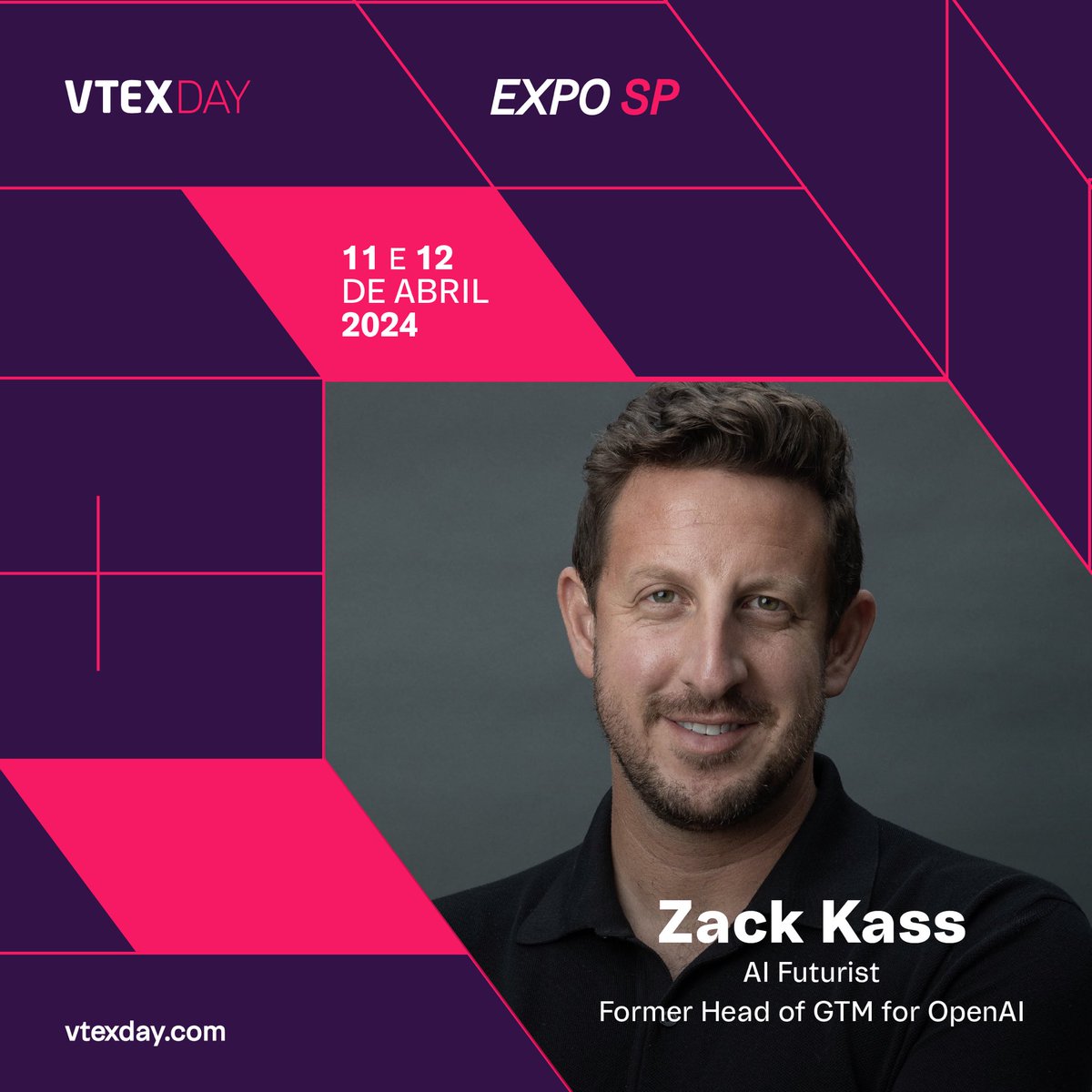 vtexday_'s tweet photo. Zack Kass, Futurista de IA e ex-Diretor de GTM da OpenAI, é confirmado como speaker no VTEX DAY 2024! Imperdível! 🚀 #VTEXDAY https://t.co/g4Z2pkTBPW