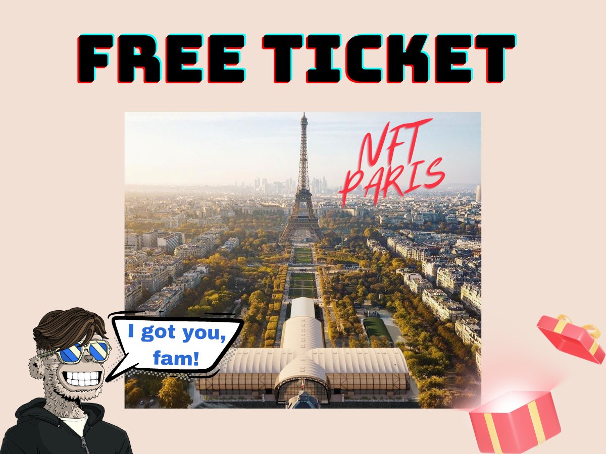 🎁 Free Ticket Giveaway 🎁

Excited about NFT Paris but hesitant about the €480 conference fee? I've got you covered!

I'm giving away one FREE ticket (€480 value), courtesy of the team.

To enter:

1. Follow @salvonft &amp; <a href="/nft_paris/">NFT Paris</a>
2. Like &amp; Retweet
3. Tag 2 friends

48 hrs ⏳
