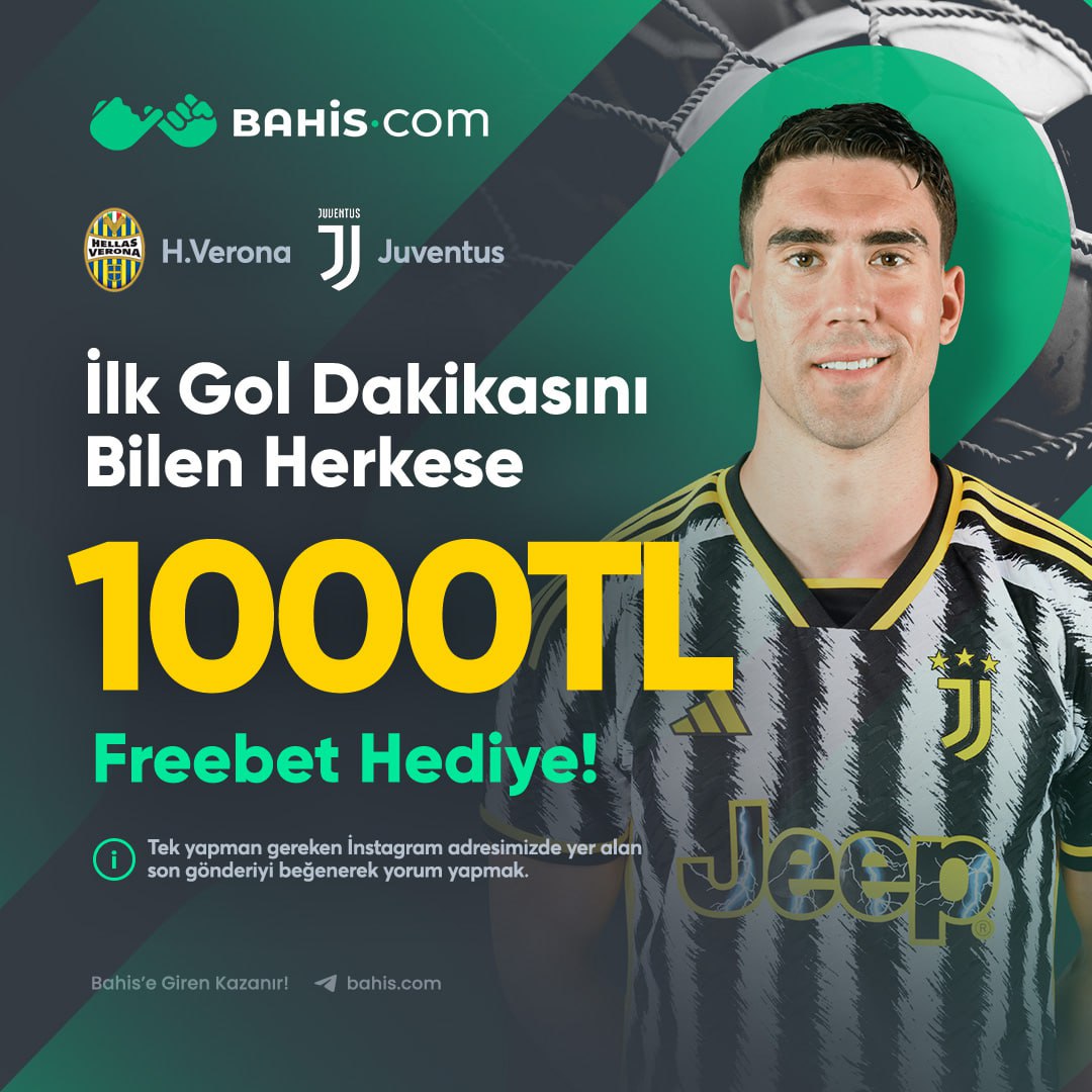 Bahiscom_Gir's tweet photo. 😀 Bahis·com'dan 1.000 TL Freebet!  😀

💛 HELLAS VERONA - JUVENTUS 🖤
 
🔸 Tahminleri doğru olan herkese 1.000 ₺ FREEBET ❕
🔸 Bahis·com'da tahminini yap fırsatları kaçırma ❕
🔸 Tahmininizi Lütfen Docs içerisine yazınız ❕ https://t.co/eqNFl7dxvN