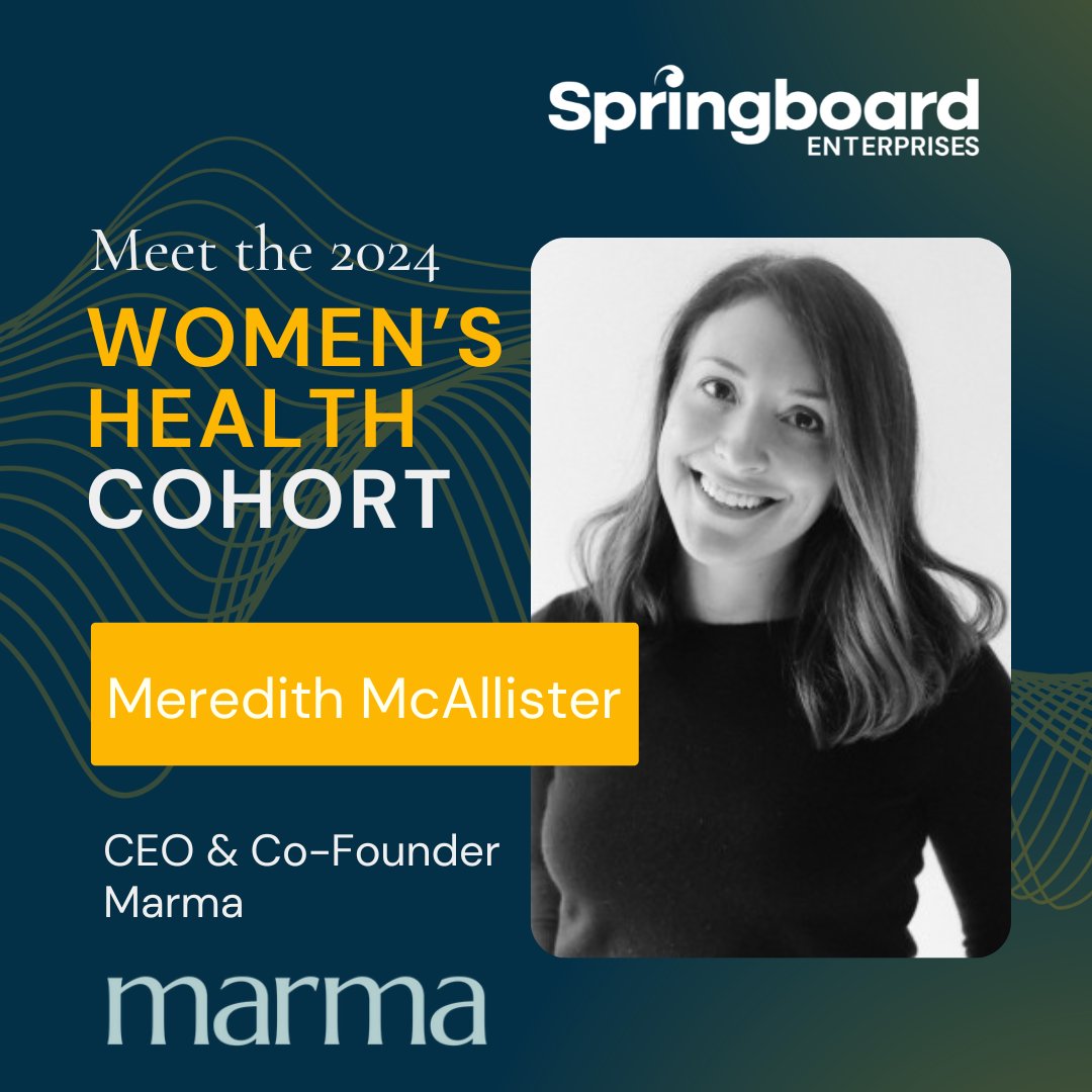 We are proud to introduce you to our Women's Health cohort member, Meredith McAllister. Meredith is an accomplished entrepreneur and women's health advocate, serving as the CEO and co-founder of @marmahealth, the nutrition resource for the birthing years.